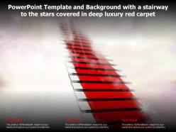 Powerpoint template and background with a stairway to the stars covered in deep luxury red carpet