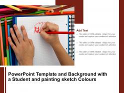 Powerpoint template and background with a student and painting sketch colours