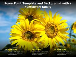 Powerpoint template and background with a sunflowers family