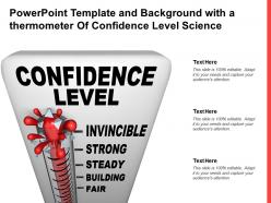 Powerpoint template and background with a thermometer of confidence level science