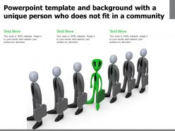 Powerpoint template and background with a unique person who does not fit in a community