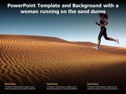 Powerpoint template and background with a woman running on the sand dunes