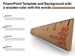 Powerpoint template and background with a wooden ruler with the words
