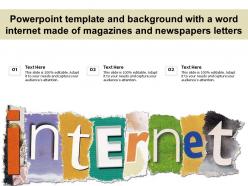 Powerpoint template and background with a word internet made of magazines and newspapers letters