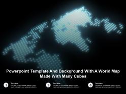 Powerpoint template and background with a world map made with many cubes