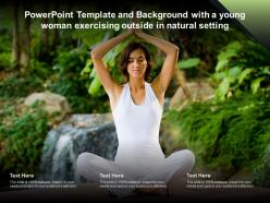 Powerpoint Template And Background With A Young Woman Exercising Outside In Natural Setting