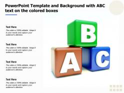 Powerpoint template and background with abc text on the colored boxes