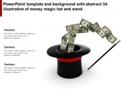 Powerpoint template and background with abstract 3d illustration of money magic hat and wand