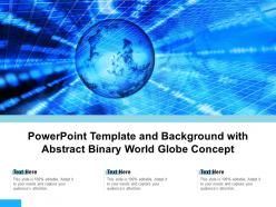 Powerpoint template and background with abstract binary world globe concept
