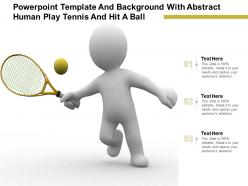 Powerpoint template and background with abstract human play tennis and hit a ball