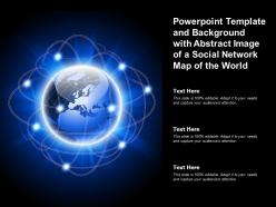 Powerpoint template and background with abstract image of a social network map of the world