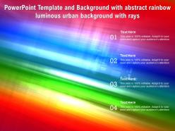 Powerpoint template and background with abstract rainbow luminous urban background with rays