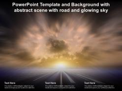 Powerpoint template and background with abstract scene with road and glowing sky