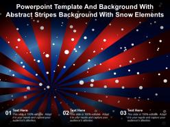 Powerpoint template and background with abstract stripes background with snow elements