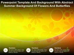 Powerpoint template and background with abstract summer background of flowers and butterflies