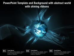 Powerpoint template and background with abstract world with shining ribbons