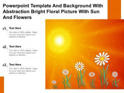 Powerpoint Template And Background With Abstraction Bright Floral Picture With Sun And Flowers