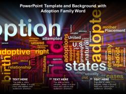 Powerpoint template and background with adoption family word