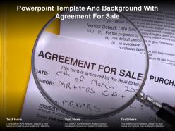 Powerpoint template and background with agreement for sale