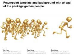 Powerpoint template and background with ahead of the package golden people
