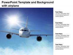 Powerpoint template and background with airplane