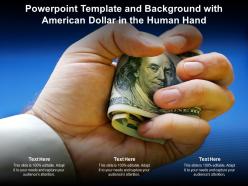 Powerpoint template and background with american dollar in the human hand