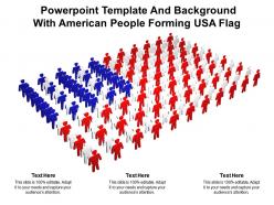 Powerpoint template and background with american people forming usa flag