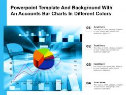Powerpoint template and background with an accounts bar charts in different colors