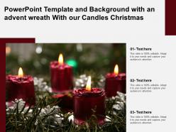 Powerpoint template and background with an advent wreath with our candles christmas
