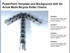 Powerpoint template and background with an arrow made bicycle roller chains