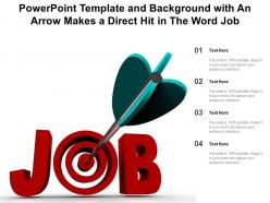 Powerpoint template and background with an arrow makes a direct hit in the word job