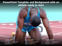 Powerpoint template and background with an athlete ready to start