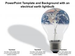Powerpoint template and background with an electrical earth lightbulb