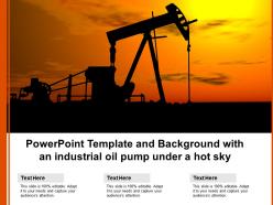 Powerpoint template and background with an industrial oil pump under a hot sky