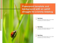 Powerpoint template and background with an uphill struggle for a lonely ladybug