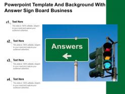 Powerpoint template and background with answer sign board business