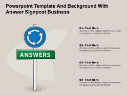 Powerpoint template and background with answer signpost business