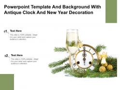 Powerpoint template and background with antique clock and new year decoration