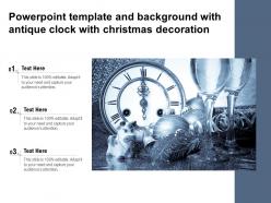 Powerpoint template and background with antique clock with christmas decoration