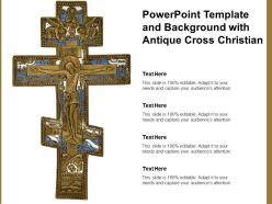 Powerpoint template and background with antique cross christian