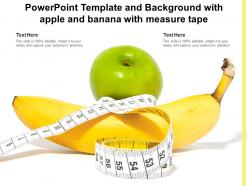 Powerpoint template and background with apple and banana with measure tape