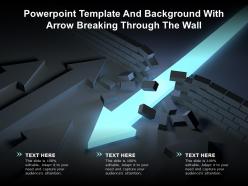 Powerpoint template and background with arrow breaking through the wall