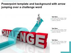 Powerpoint template and background with arrow jumping over a challenge word