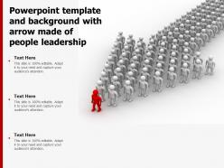 Powerpoint template and background with arrow made of people leadership