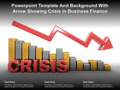 Powerpoint template and background with arrow showing crisis in business finance