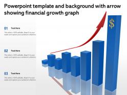 Powerpoint template and background with arrow showing financial growth graph