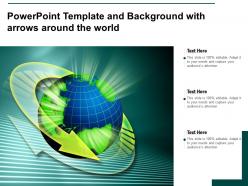 Powerpoint template and background with arrows around the world