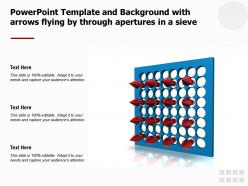Powerpoint template and background with arrows flying by through apertures in a sieve