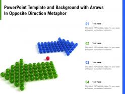 Powerpoint template and background with arrows in opposite direction metaphor