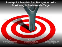 Powerpoint template and background with at winning in business on target